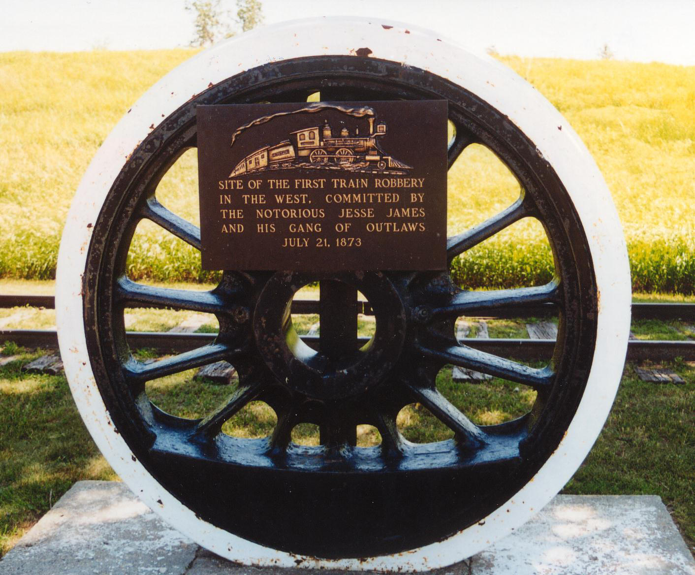Jesse James Monument, !st Train Robbery, Adair, Iowa