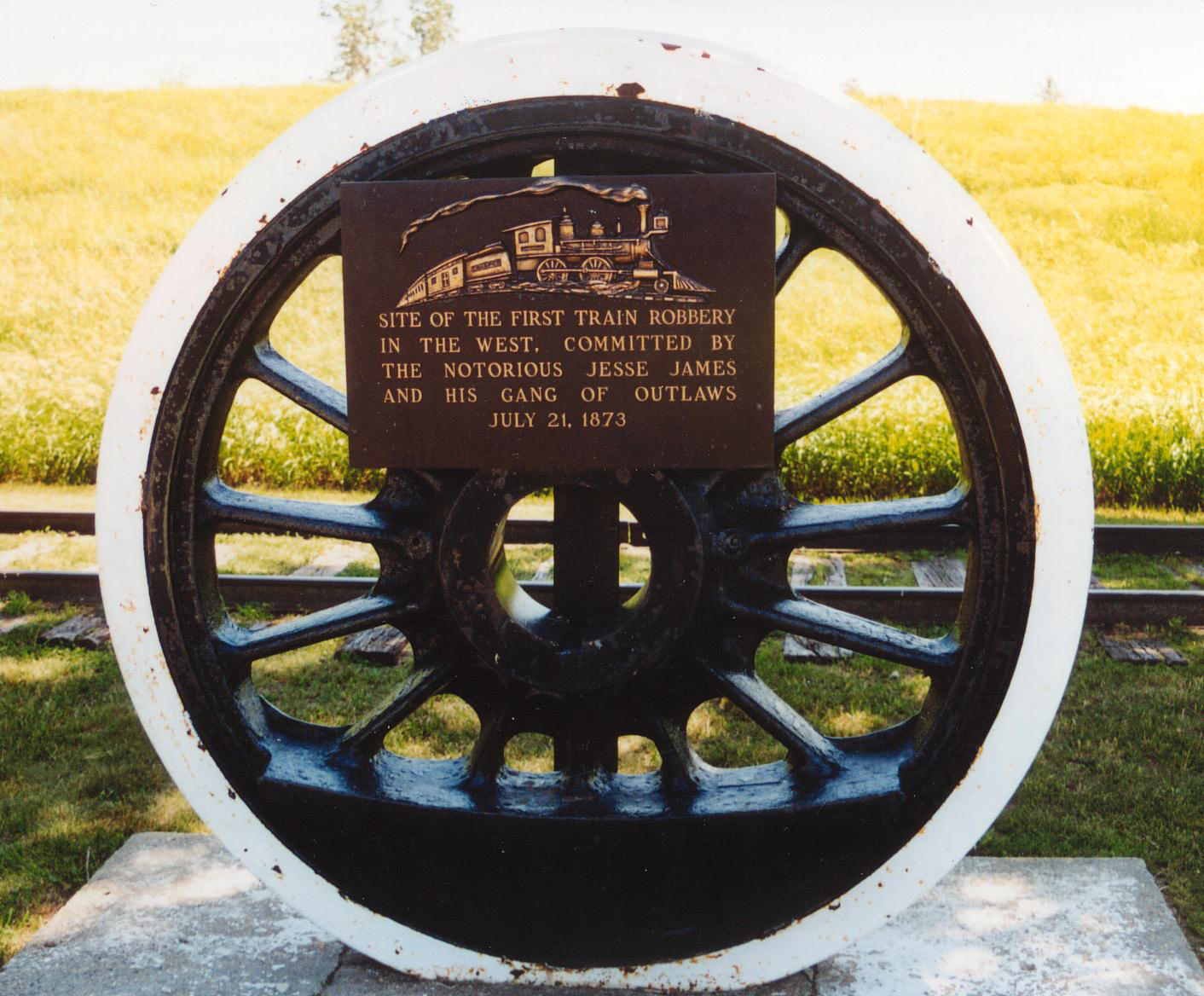 Jesse James Monument, !st Train Robbery, Adair, Iowa